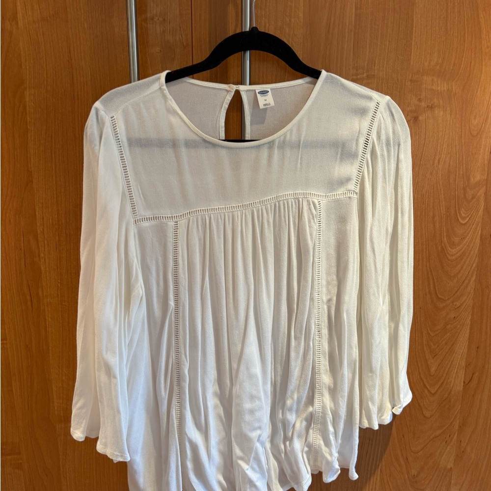 Old Navy Boho Peasant Blouse (White, Size M)